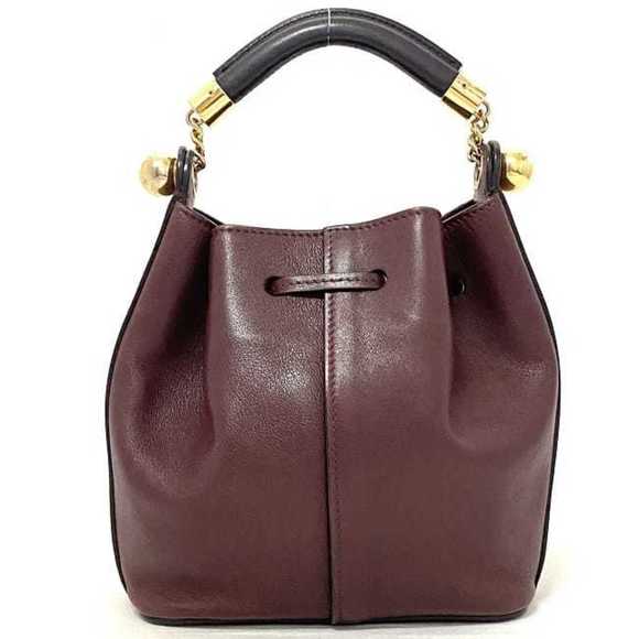 Chloé Chloe Shoulder Bag Wine Red 2way Leather Handbag Ladies - Picture 4 of 10
